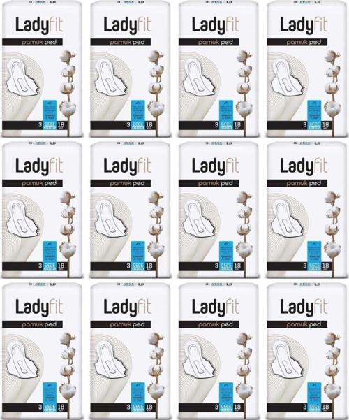 Ladyfit Pamuk Ped Gece 12 Li Set (12 Paketx18)