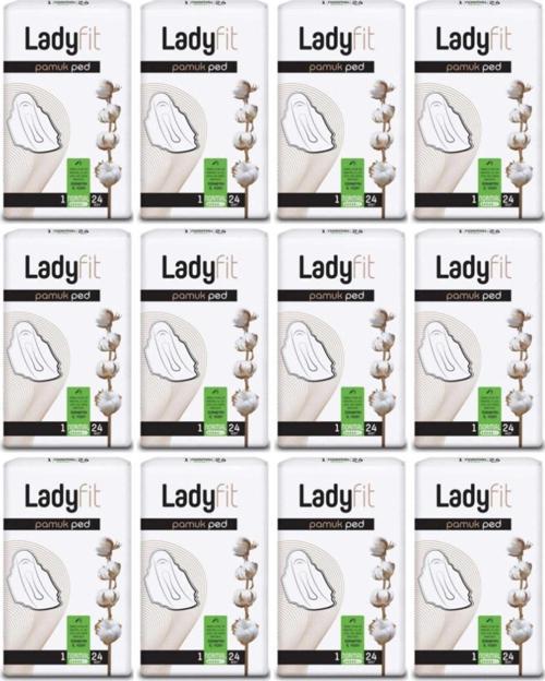 Ladyfit Pamuk Ped Normal 12 Li Set (12 Paketx24)