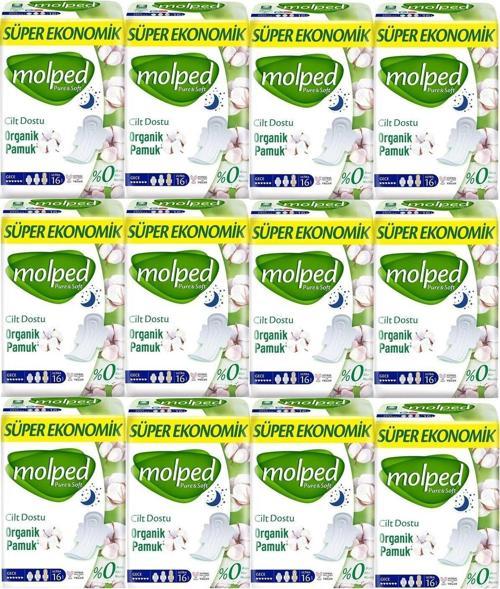 Pure&soft Hijyenik Ped Süper Ekonomik Gece 16'lı 12 Adet