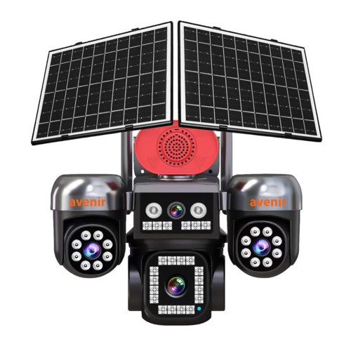 AV-S446 12MP 4 Kameralı PTZ 4G Sim Kartlı Solar Kamera