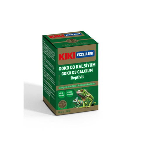 Excellent Goko D3 Kalsiyum Reptivit Sürüngenler ve Amfibiler için Toz Mineral 50 Gr