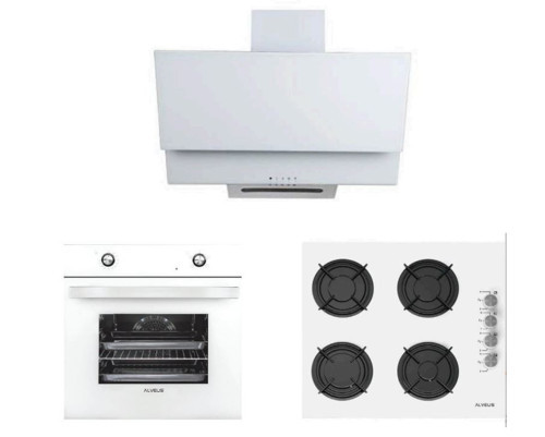 Beyaz Cam Ankastre Set (MFA 604M WH + KLS 670 + F17 60)