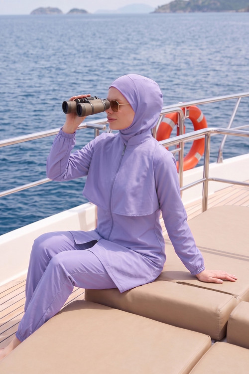 Paraşüt Tam Kapalı Tesettür Mayo 20251 Lila