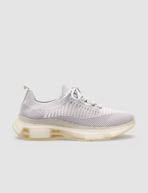 Ripanzo Kauçuk Tabanlı Gri Bağcıklı Kadın Sneaker Spor Ayakkabı