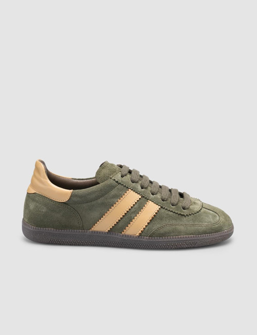 Ischia %100 Hakiki Deri Yeşil Süet Kadın Sneaker