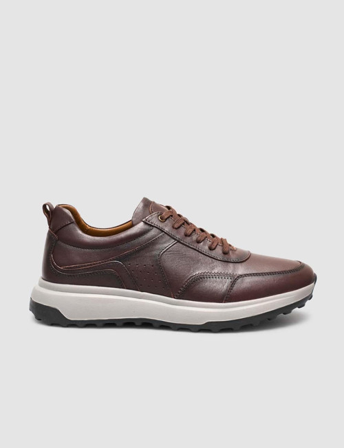 Costero %100 Hakiki Deri Bağıcıklı Kahverengi Erkek Sneaker