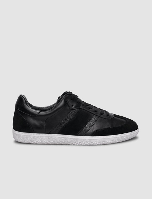 Apollo %100 Hakiki Deri Siyah Bağcıklı Erkek Sneaker