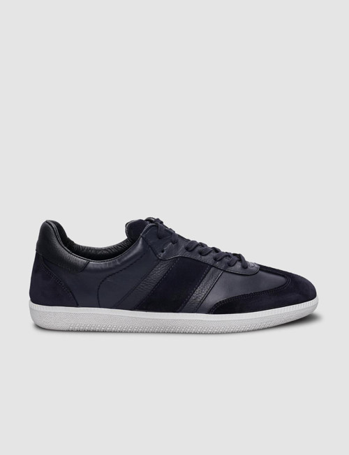 Apollo %100 Hakiki Deri Lacivert Bağcıklı Erkek Sneaker