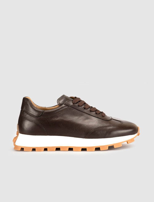 Romaron Cabani Hakiki Deri Kahverengi Kadın Sneaker