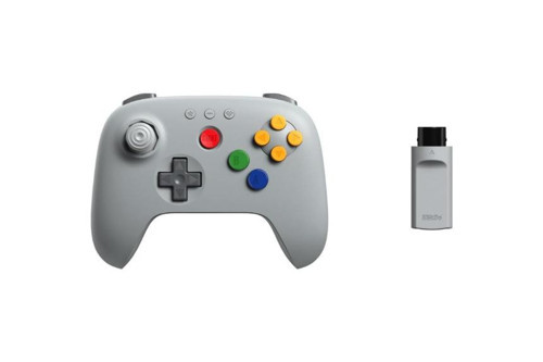 64 2.4G Wireless Controller N64 konsol, Analog 3D, ve Windows Uyumlu (Gri)