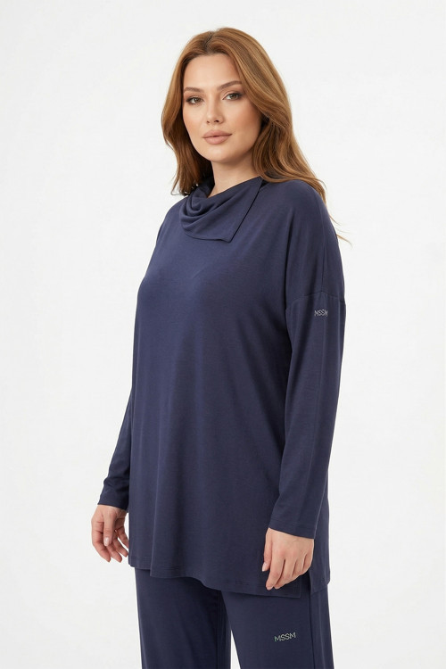 Şal Yaka Tunik 5361 Lacivert