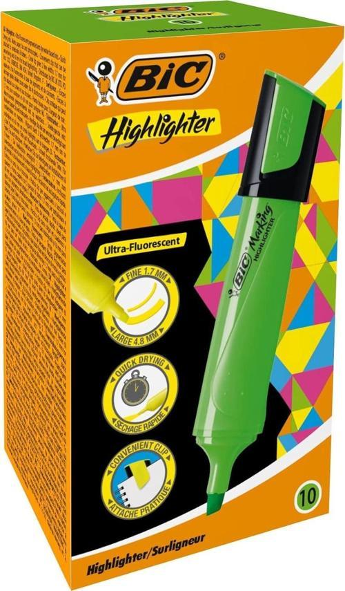 Marking Flat Highlighter Fosforlu Kalem (İşaret Kalemi) Yeşil 517964 (10 Lu Paket)