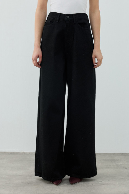 Merwish Salaş Pamuklu Denim Pantolon 1690 Siyah