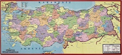 Yapboz Puzzle 27X48 Cm 81 Parça Çerçeveli Türkiye Haritası 260285-99