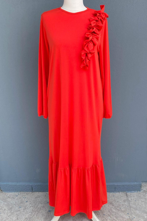 Venezia Yaka Fırfır Sandy Elbise 3784