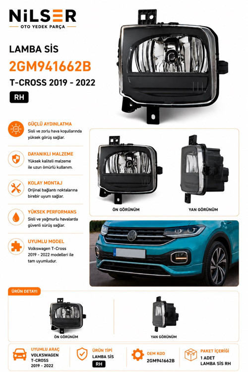 Volkswagen T-Cross Sis Lamba Sağ 2019-2022