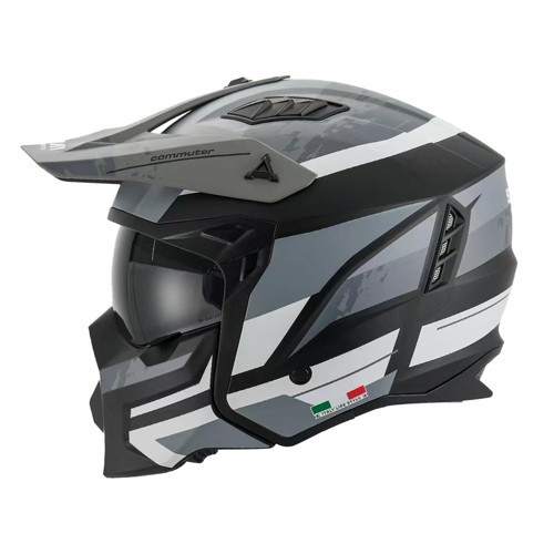 X1-X Seul Track Modüler Full Face Çene Sökülebilen Motosiklet Kaskı 2XL Beden Siyah Gri