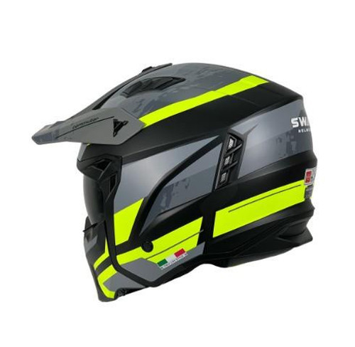 X1-X Seul Track Modüler Full Face Çene Sökülebilen Motosiklet Kaskı XL Beden Siyah Sarı