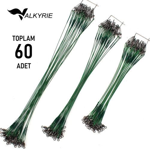 60 Adet Çelik Fishing Leader Seti – Paslanmaz Çelik Olta Halatı Lider Teli 3 Boy Karışık
