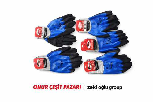 Zimak Çift Kaplama Sandy Finish İş Eldiveni Kaymaz Dayanıklı Bahçe Eldiveni