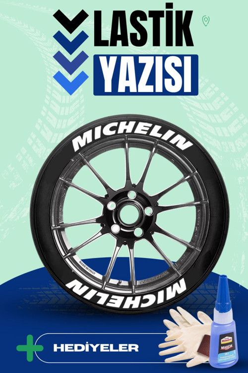Michelin Motosiklet Ve Otomobil Araç 3d Oto Lastik Yazısı Sticker Arma Seti – 8 Adet