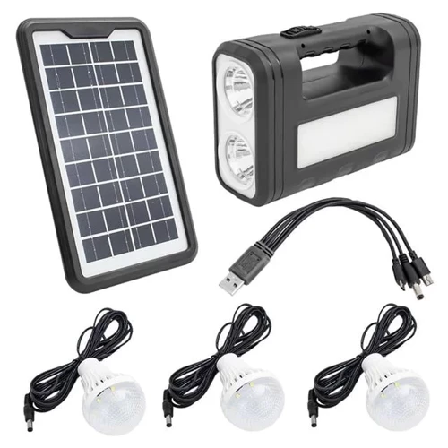 Gd-8017T Solar Panelli 3 Ampullü Solar Aydınlatma Sistemi