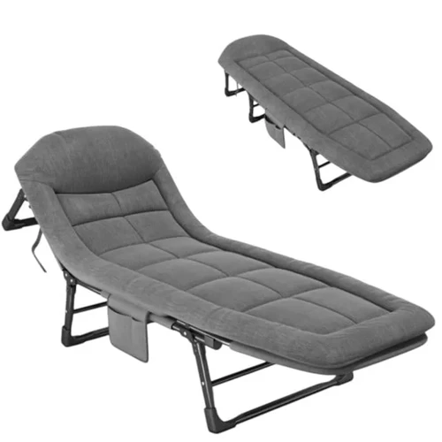 Sn-26974 Taşınabilir Ayarlanabilir 5 Kademe Sünger Kamp Yatak Şezlong (Açık Gri)