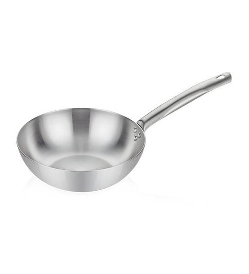 Çelik Wok Tava 28 CM Paslanmaz Çelik