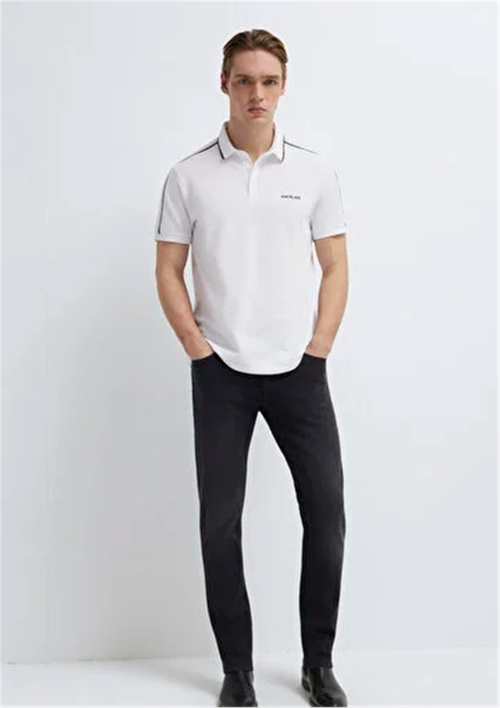 Mavı M0611838-620 Beyaz Erkek Regular Modellı Polo Yaka T-Shırt