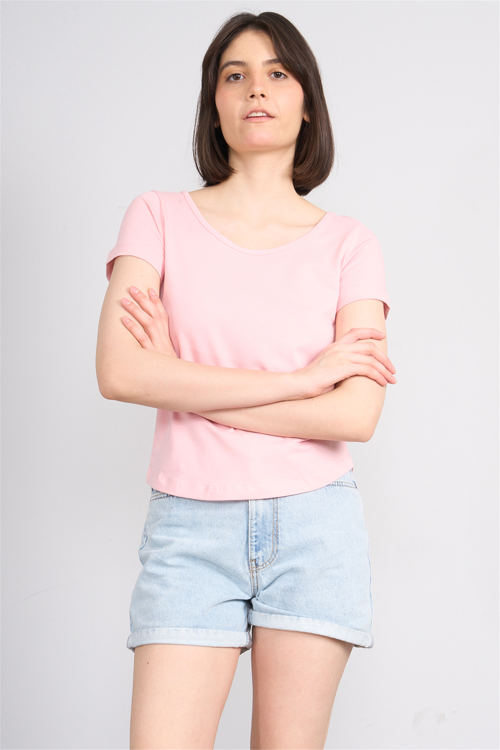 C.K Y26 8461 Fithit Byn U.Yk Penye Spagettı T-shirt Pudra
