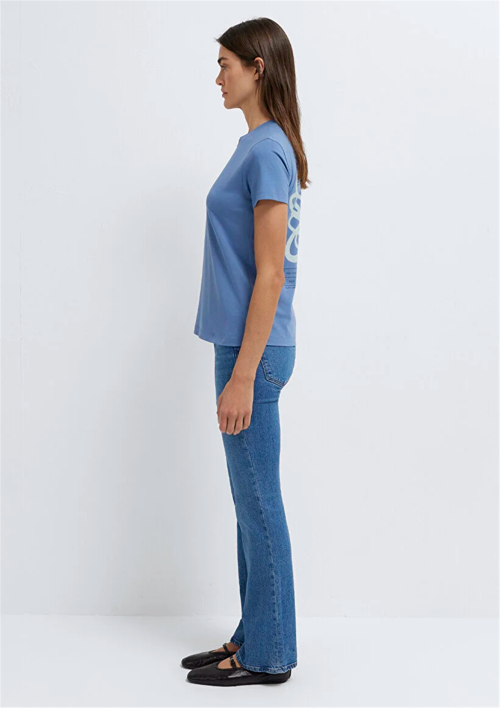 Y26 M1613870-70728 İnfinity Kadın Semı Slim Kelebek Baskılı T-shirt