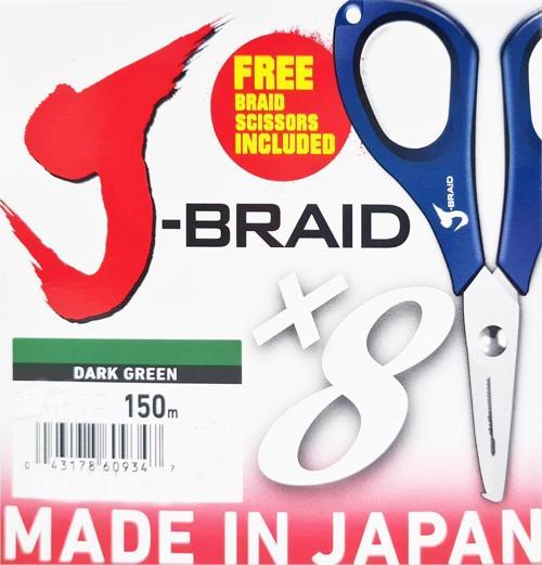 JBraid 8B Koyu Yeşil 150m İp Misina (Makas Hediyeli)