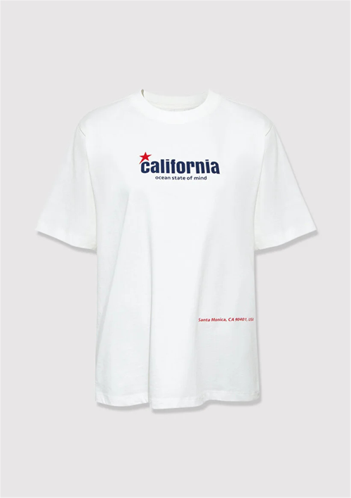 Y26 M1613894-70057 Kırık Beyaz Kadın Regular Slogan Baskılı T-shirt