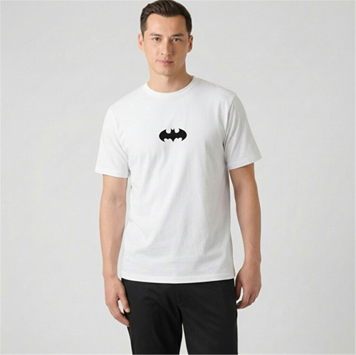 A10206606308010 6M Ml Batman-4 6Fx Beyaz Erkek Batman Baskılı Kısa Kollu T-Shırt