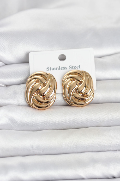 Gold Renk Motif Desen Model Kadın Küpe - EBJ260516W42216
