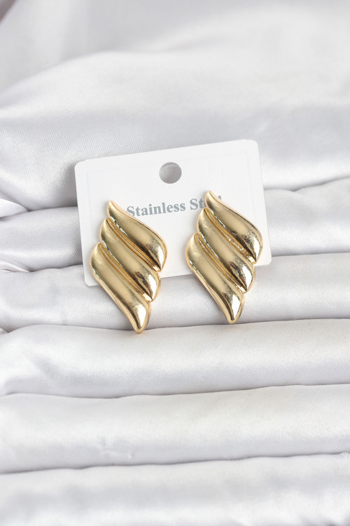 Gold Renk Motif Model Kadın Küpe - EBJ260516W42223
