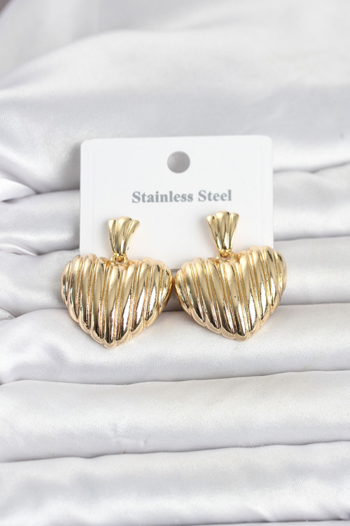 Gold Renk Kalp Model Kadın Küpe - EBJ260516W42231