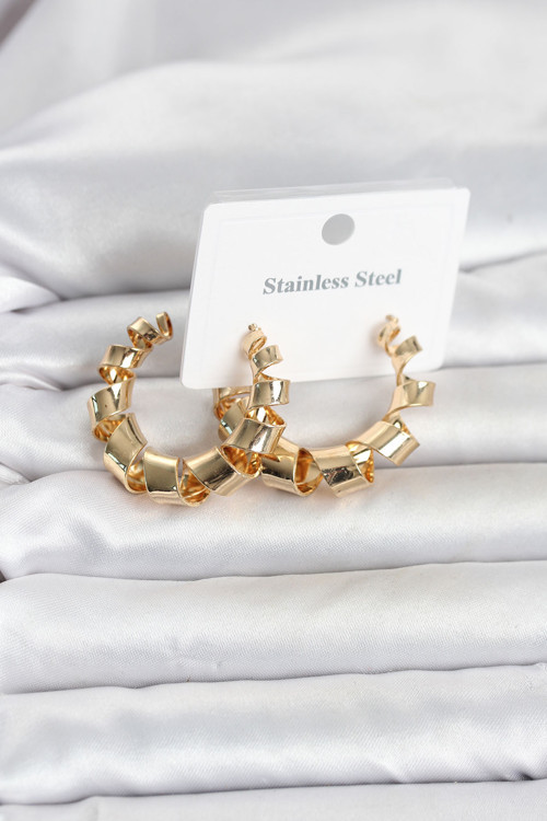 Gold Renk Spiral Halka Kadın Küpe - EBJ260516W42227