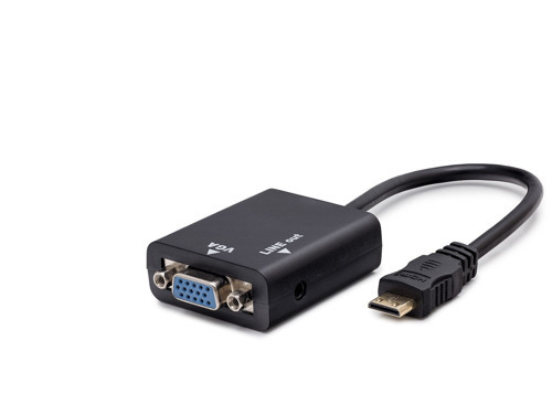 Mini Hdmi To Vga Ses Çıkışlı Görüntü Dönüştürücü - Siyah Hdx7762