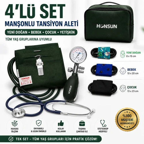 Manuel Tansiyon Aleti Set I Tüm yaş grupları için tek çözüm!