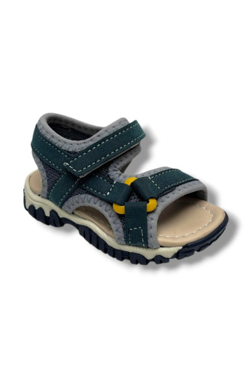 Arzen Bebe 225-26 Cırtlı Anatomik Erkek Bebek Sandalet Petrol Gri 19-21