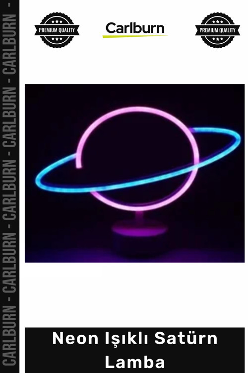 Özel Üretim Modern Estetik Tasarım Pil USB Çalışan Dekoratif Hediye Gece Neon Işıklı Satürn Lamba