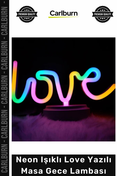 #GeceLambası Dekoratif Led Tasarım USB Pilli Romantik Hediye Neon Işıklı Love Yazılı Masa Gece Lamba