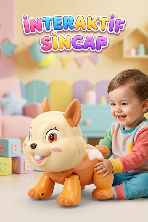 Pilli İşıklı Müzikli Hareketli İnteraktif Zıplayan Tavşan Eğitici Ve Eğlenceli Oyuncak Hayvan