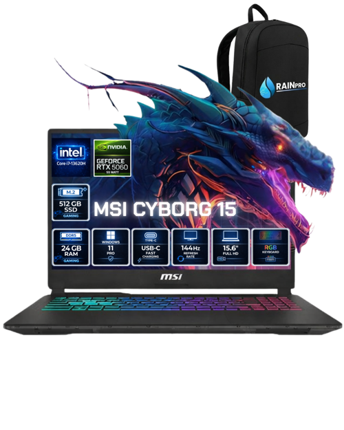 Cyborg 15 Intel Core® I7 13620H 24 GB DDR5 512 GB SSD 8GB /RTX5060 Gddr7 Win11Pro 15.6'' FullHD 144HZ IPS GAMİNG LAPTOP