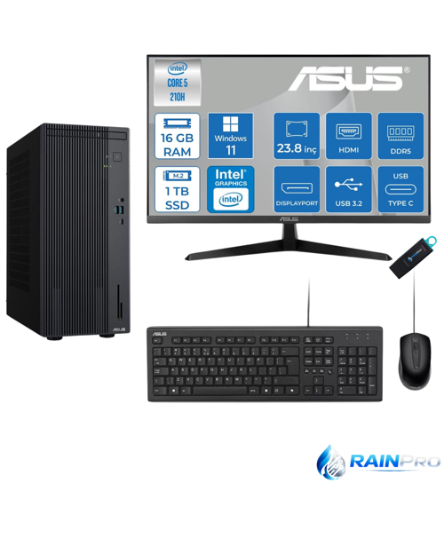 Expertcenter P500MV Core 5-210H 16 GB RAM DDR5 1 TB SSD WİN11PRO ASUS 23.8'' MONİTÖR C52108512B0D23RNP02