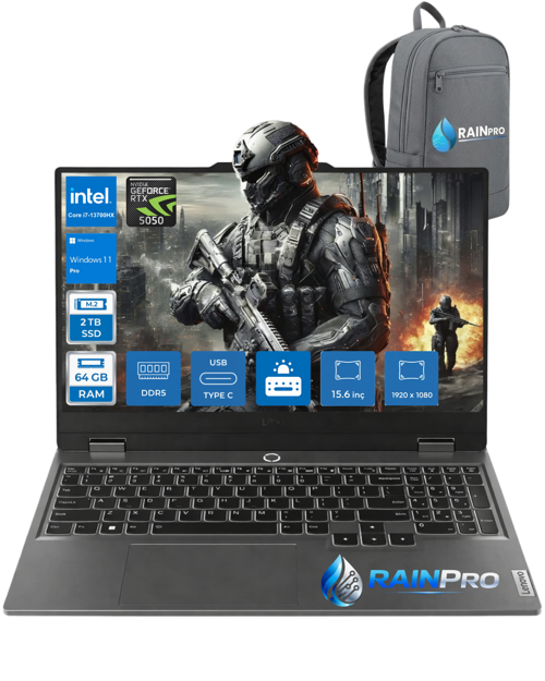 LOQ 15IRX10 Intel® Core İ7-13700HX 64 GB RAM 2 TB SSD RTX5050 15.6" Full HD Gaming Laptop 83JE00WGTRRNP18