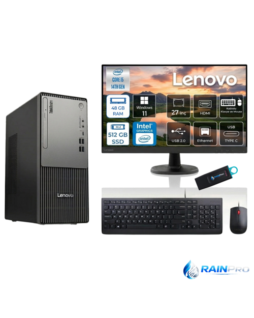 THİNKCENTER NEO 50t G5 I5-13400 48 GB 512 GB WİN11PRO MASAÜSTÜ LENOVO 27’’ MONİTÖR 12UB000BTR27RNP13