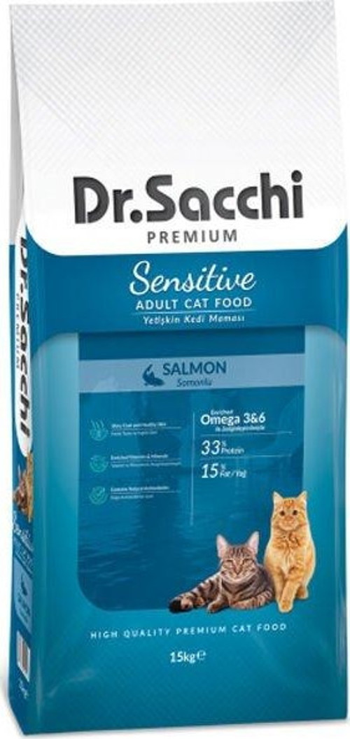 Dr.Sacchi Premium Sensitive Salmon Yetişkin Kedi Mamasi 15kg
