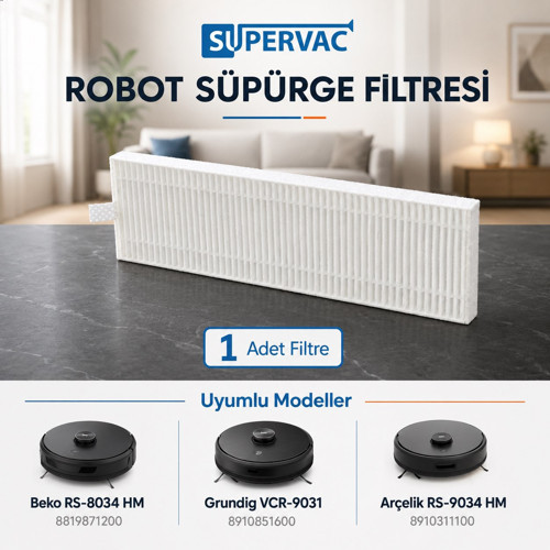 Paketi VCR9031 Süpürge Hepa Filtresi Arçelik, Beko, Grunding İle Uyumlu